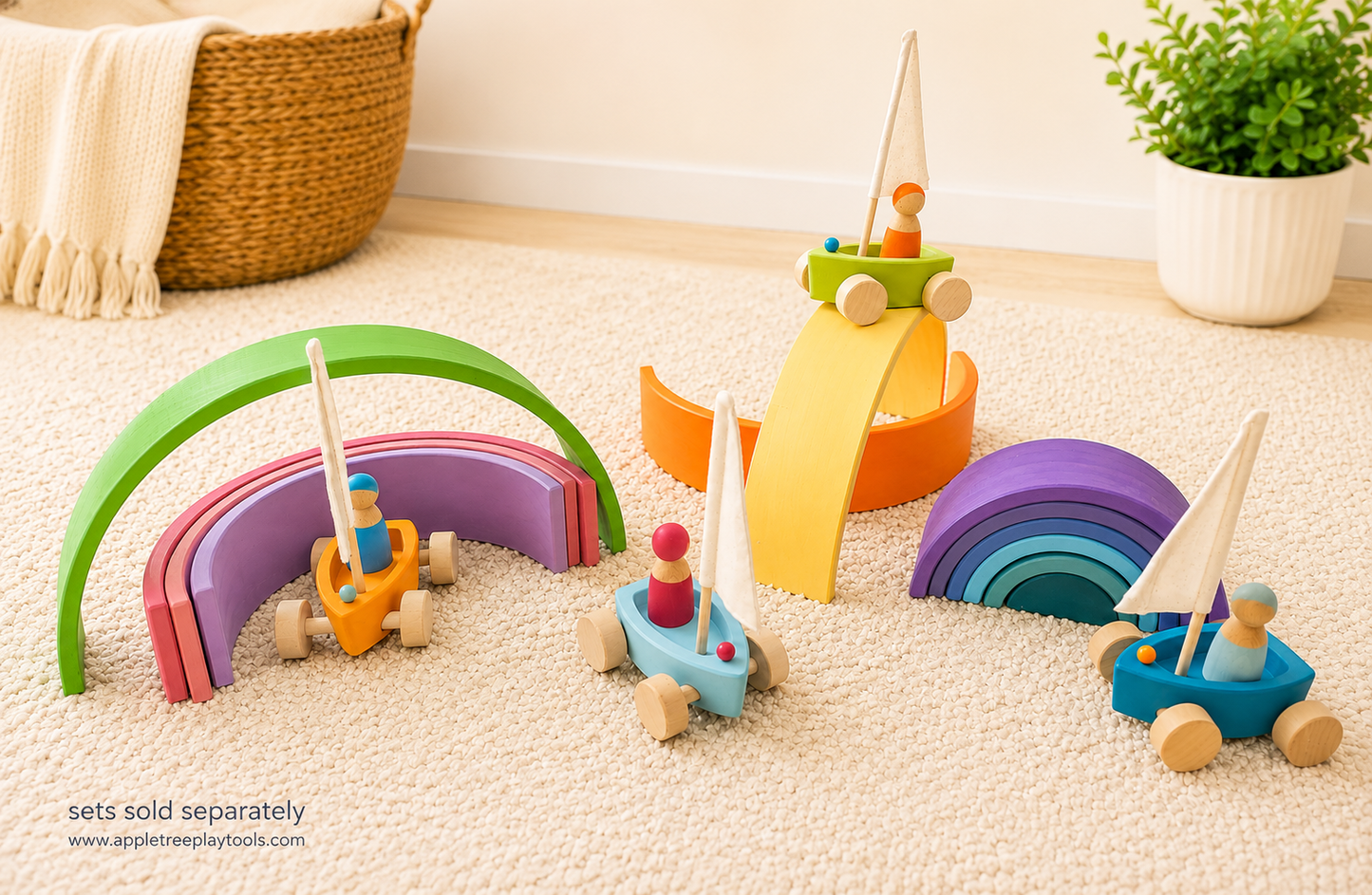 Pastel Giant Wooden Rainbow Stacker