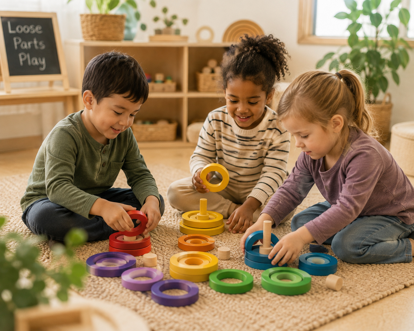 Rainbow Balance Rings – Loose Parts Set