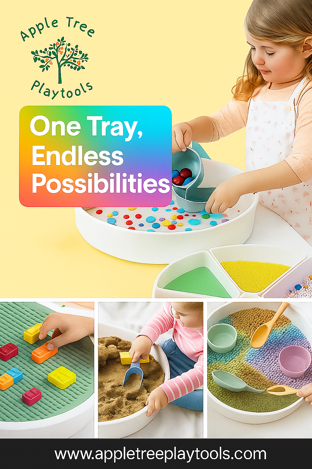 Messeage Us About a Bundle that includes our PlayTray & All Tools! Sensory Bin with Lid and Removable Inserts - Play Tray