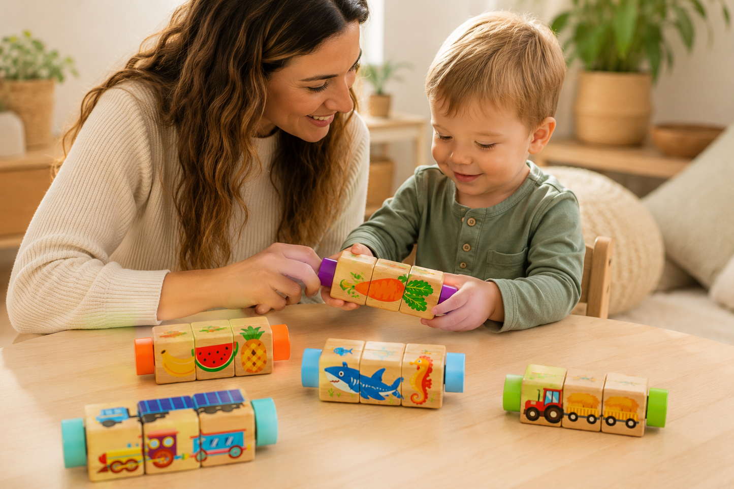 Twist & Match Wooden Puzzle Blocks