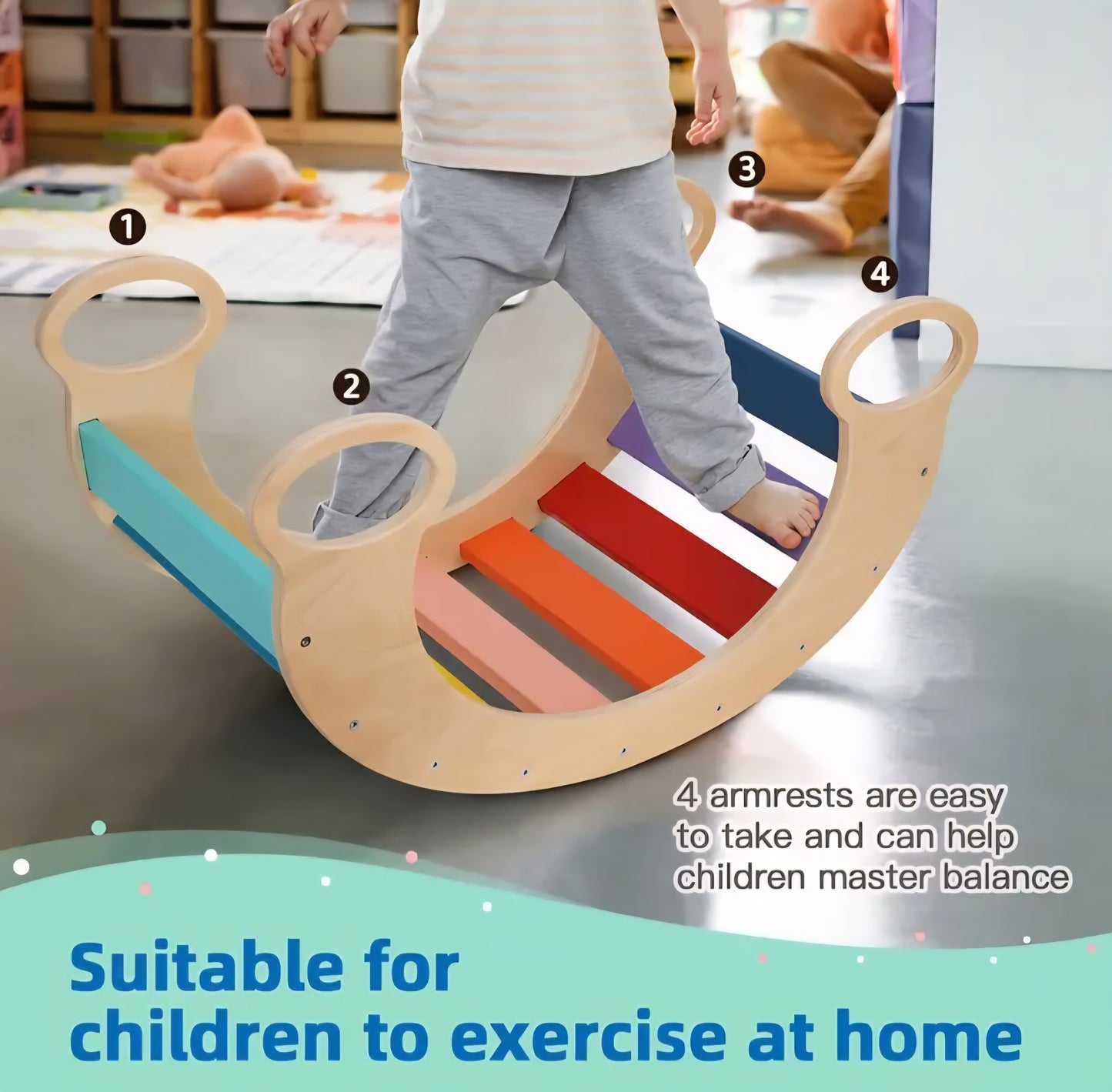 Rainbow Climbing Arch – 4-in-1 Montessori-Inspired Play