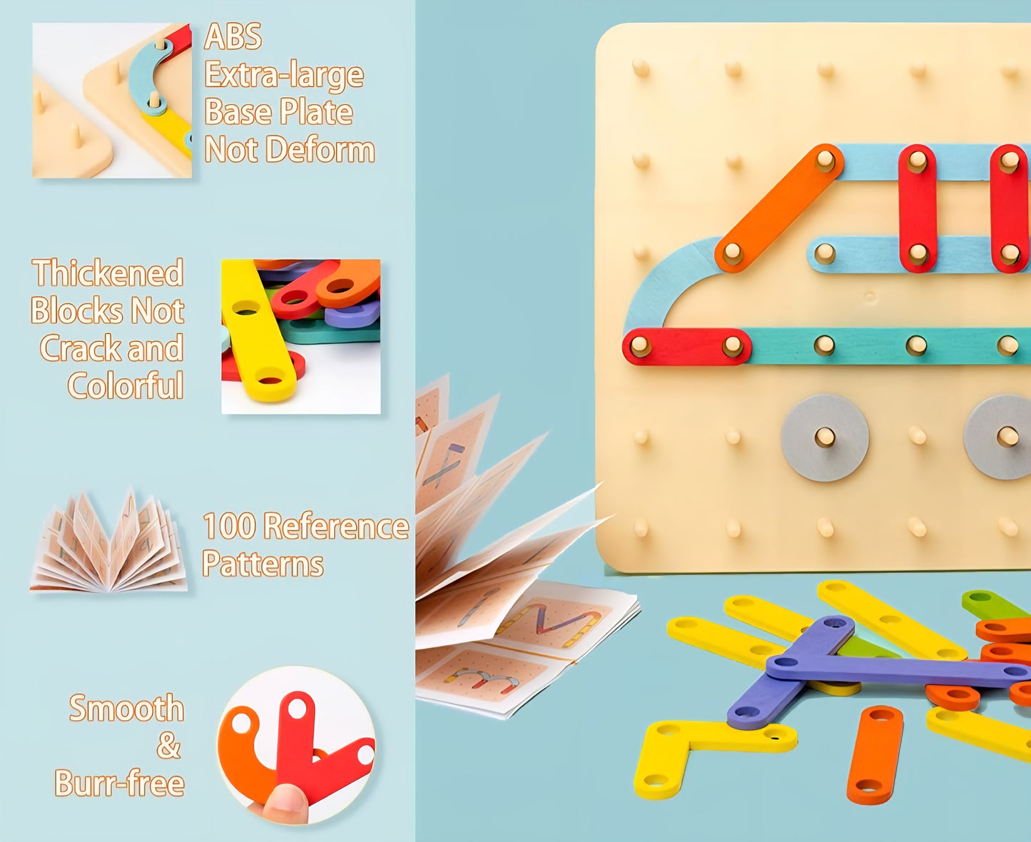 Clearance! Montessori Creative Board – 35-Piece Alphabet & Number Puzzle Set