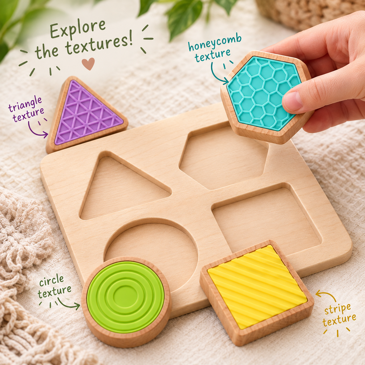 Wooden Sensory Shape Puzzle