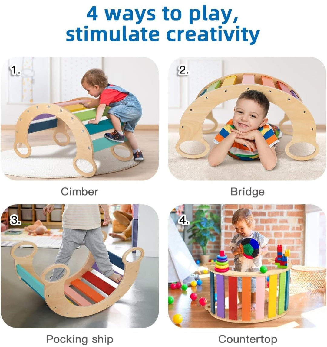 Rainbow Climbing Arch – 4-in-1 Montessori-Inspired Play