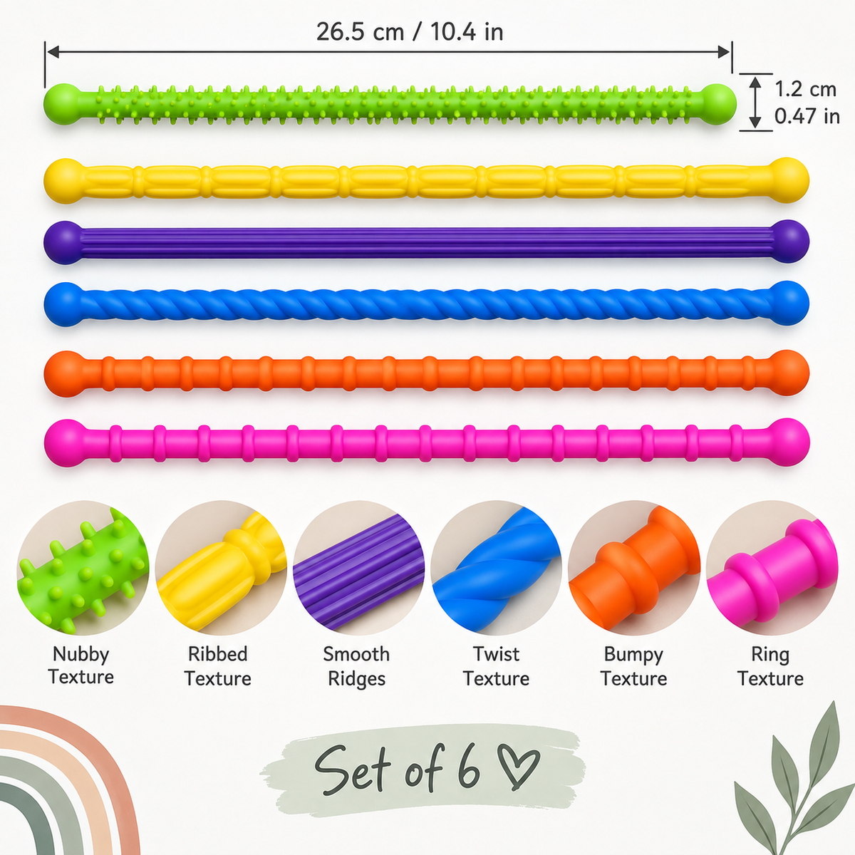 Sensory Fidget Sticks – Set of 6