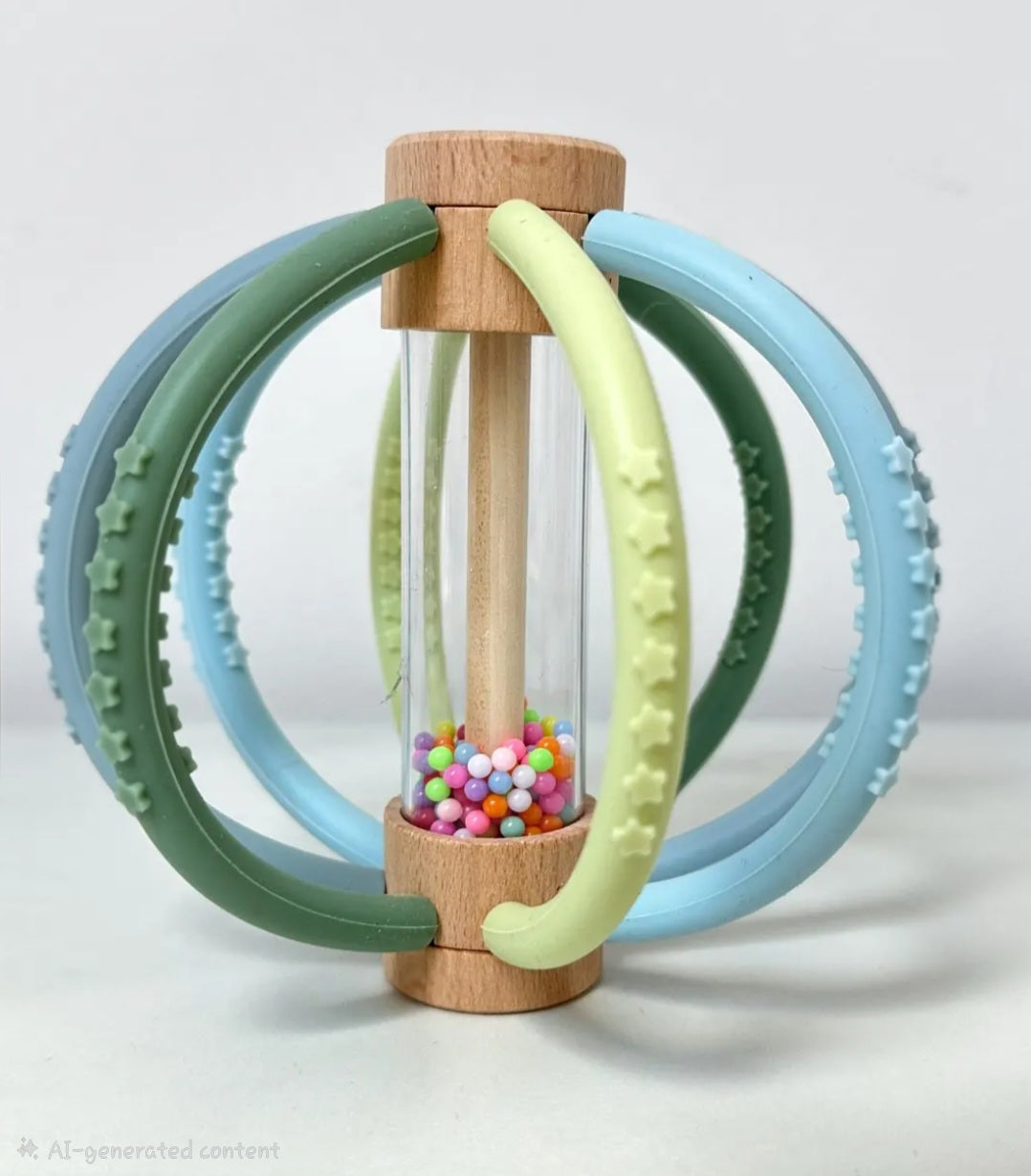 Best Seller! Wooden Rain Drum & Silicone Baby Rattle