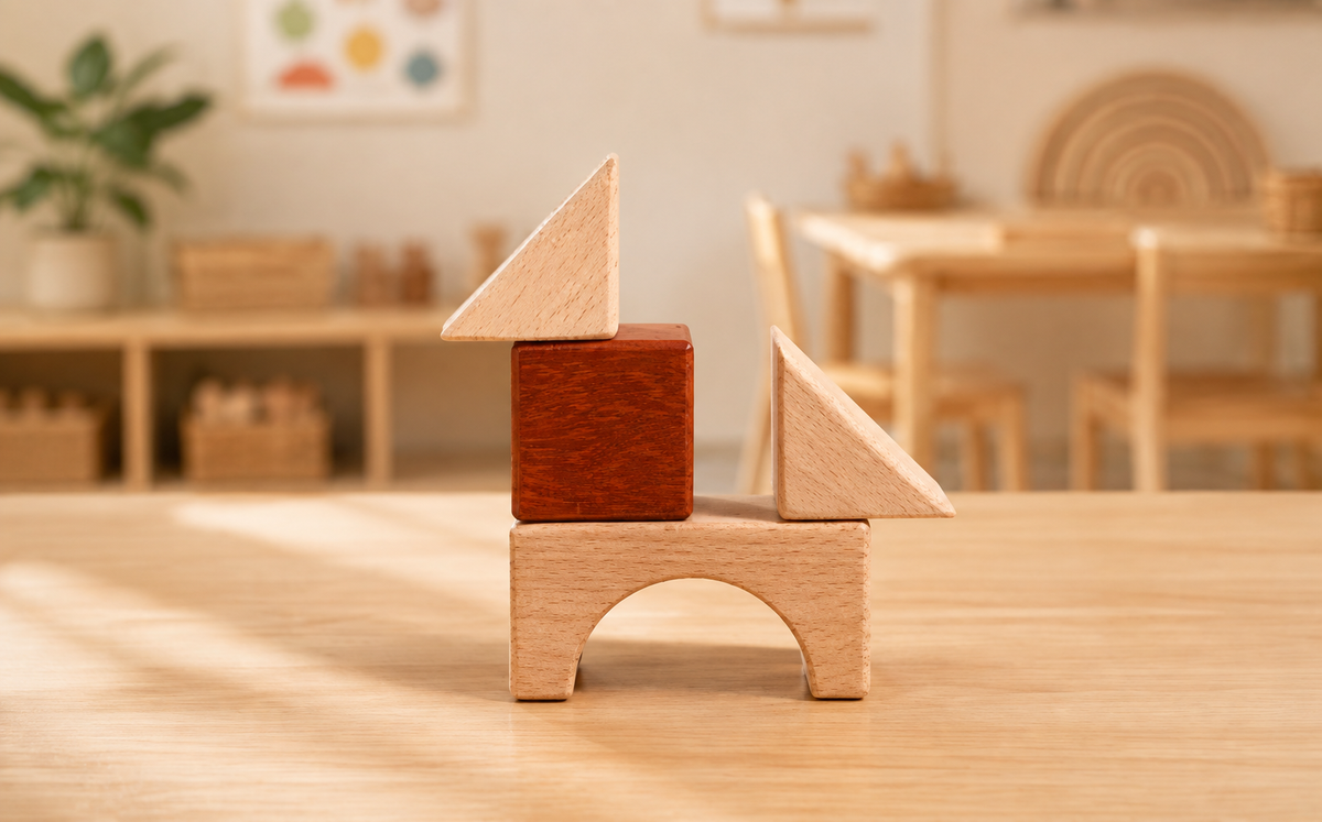Wooden Tri-Color Blocks Set