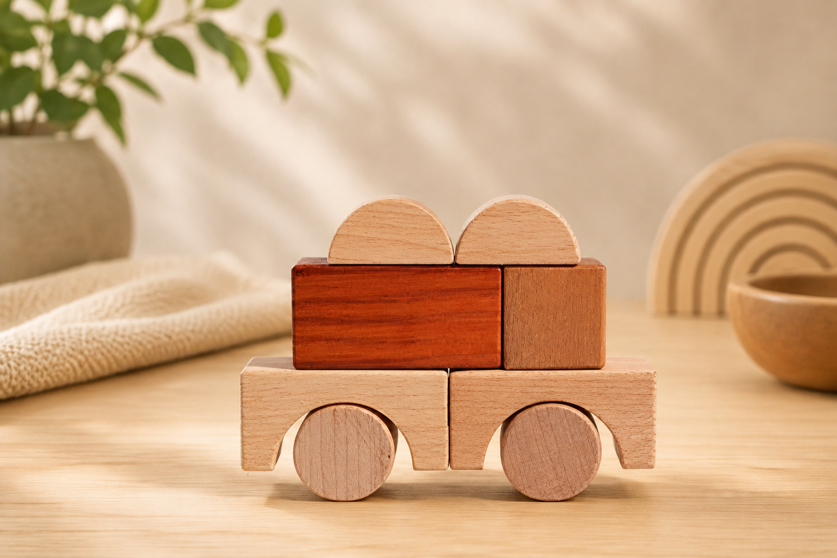 Wooden Tri-Color Blocks Set