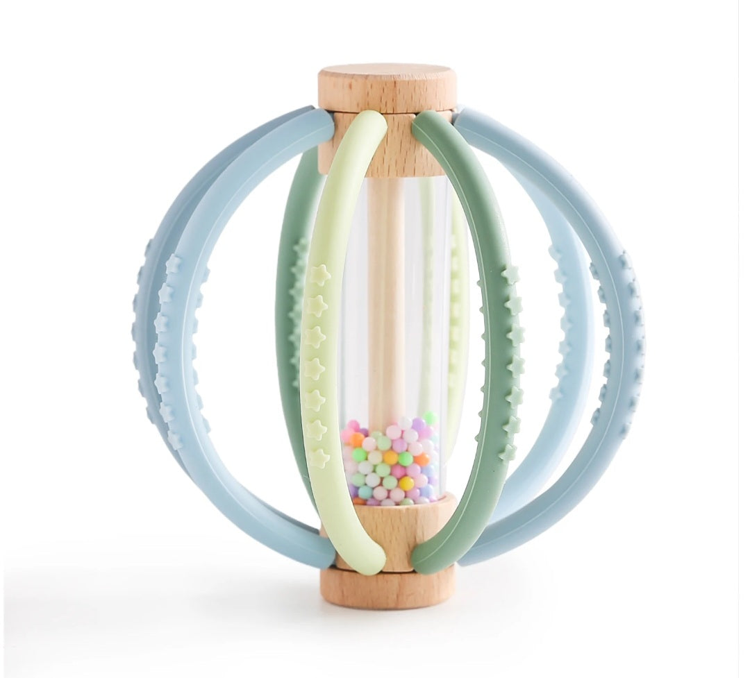 Best Seller! Wooden Rain Drum & Silicone Baby Rattle