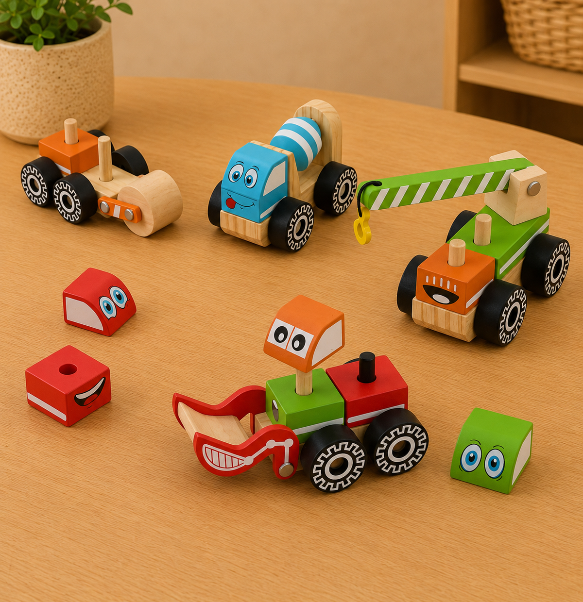 Mix & Build Wooden Construction Vehicles