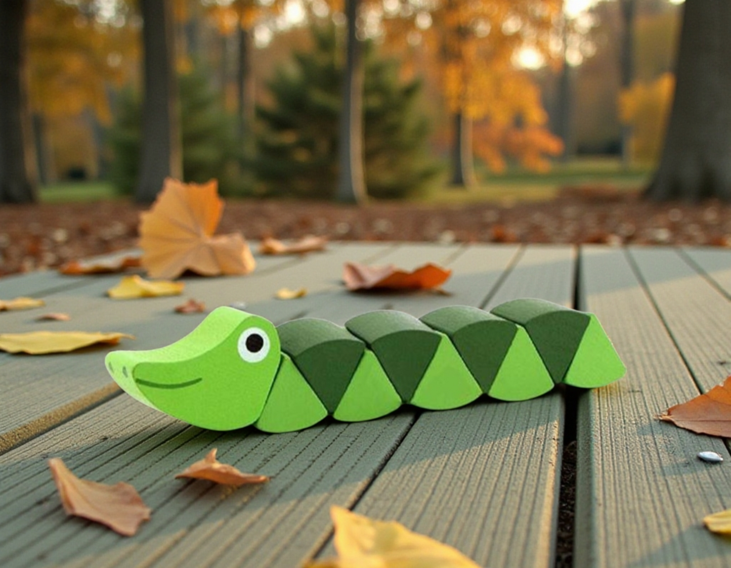Wooden Twist & Turn Crocodile & Caterpillar Fidget Toy