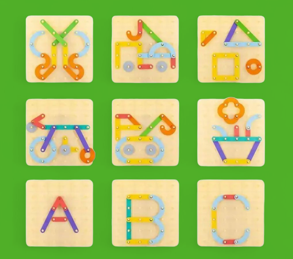 Clearance! Montessori Creative Board – 35-Piece Alphabet & Number Puzzle Set