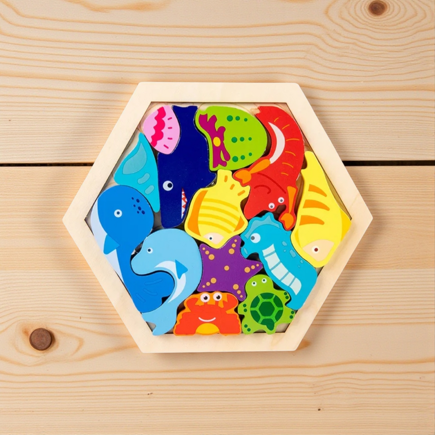 Wooden Hexagon Puzzle Blocks – 3D Logic & Pattern Play