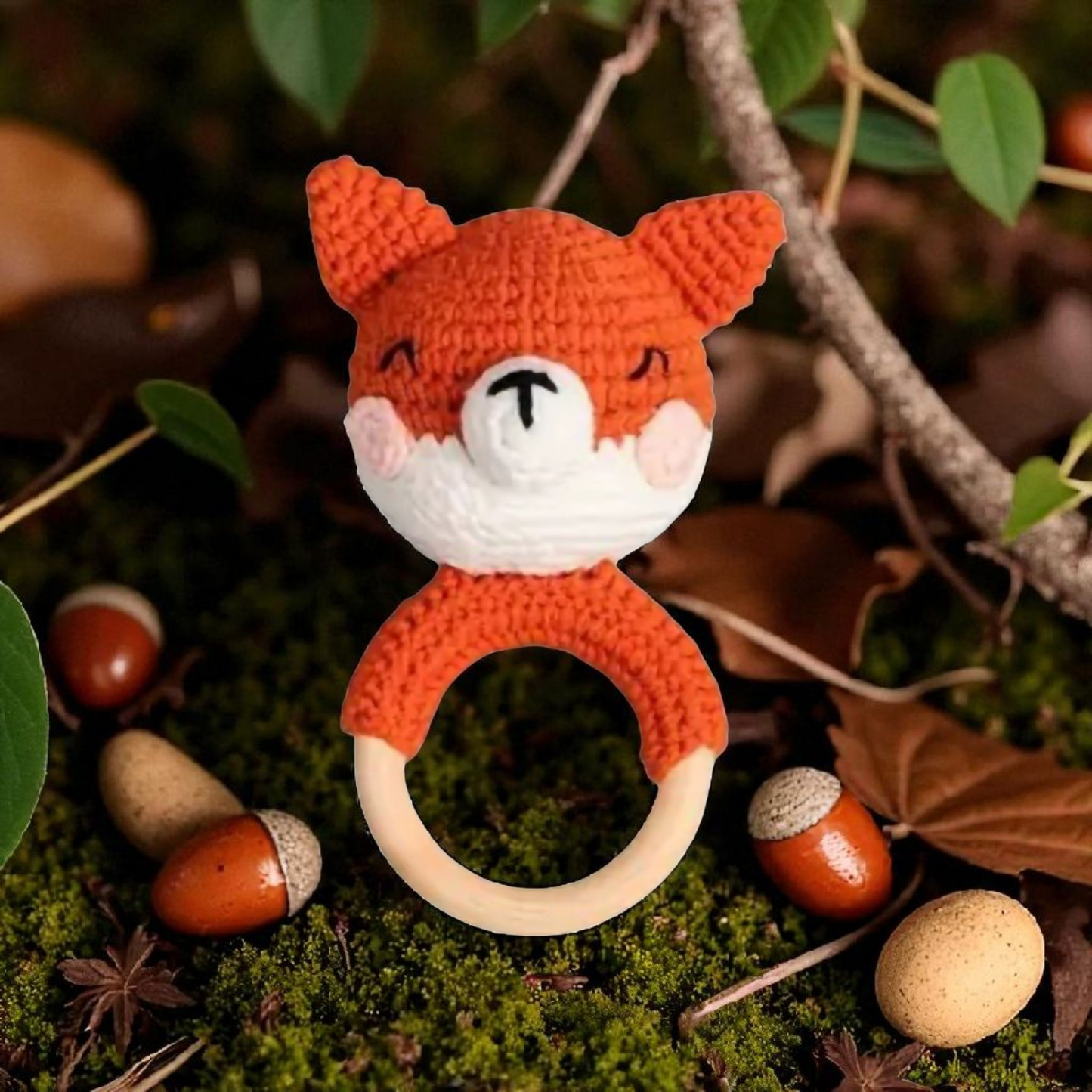 Top Seller! Handmade Wooden Crochet Baby Rattles