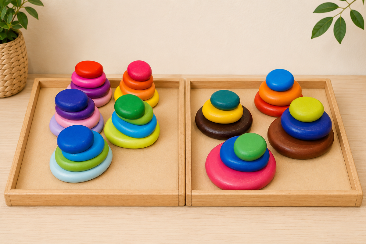 Wooden River Stones – Stacking & Balancing Sets | 12 or 20 Pieces