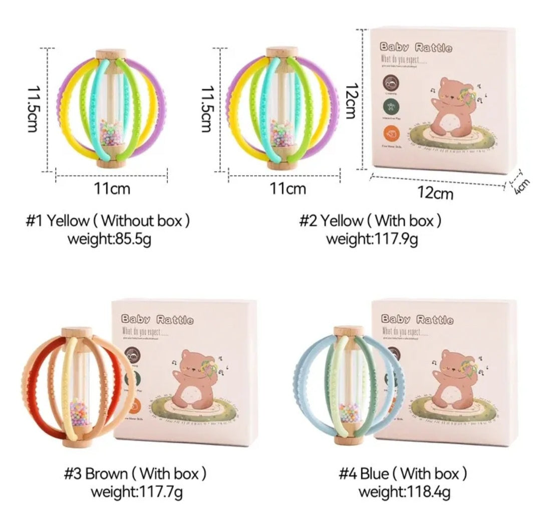 Best Seller! Wooden Rain Drum & Silicone Baby Rattle