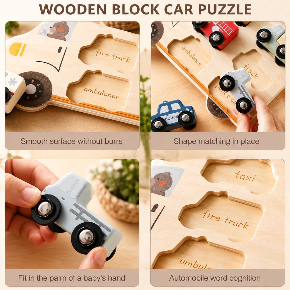 🚚 Wooden Vehicle Puzzle & Play Set

A puzzle and play set all in one! Includes 6 chunky wooden vehicles!