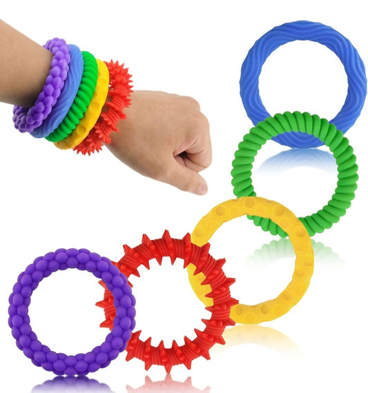 Textured Stretchy Sensory Bracelets – Set of 5