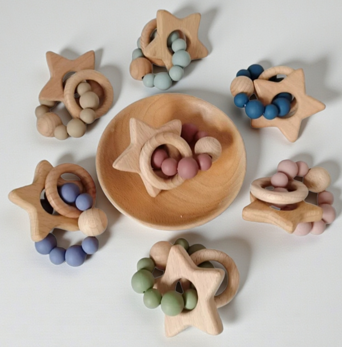 Wood and Silicone Teething Toys