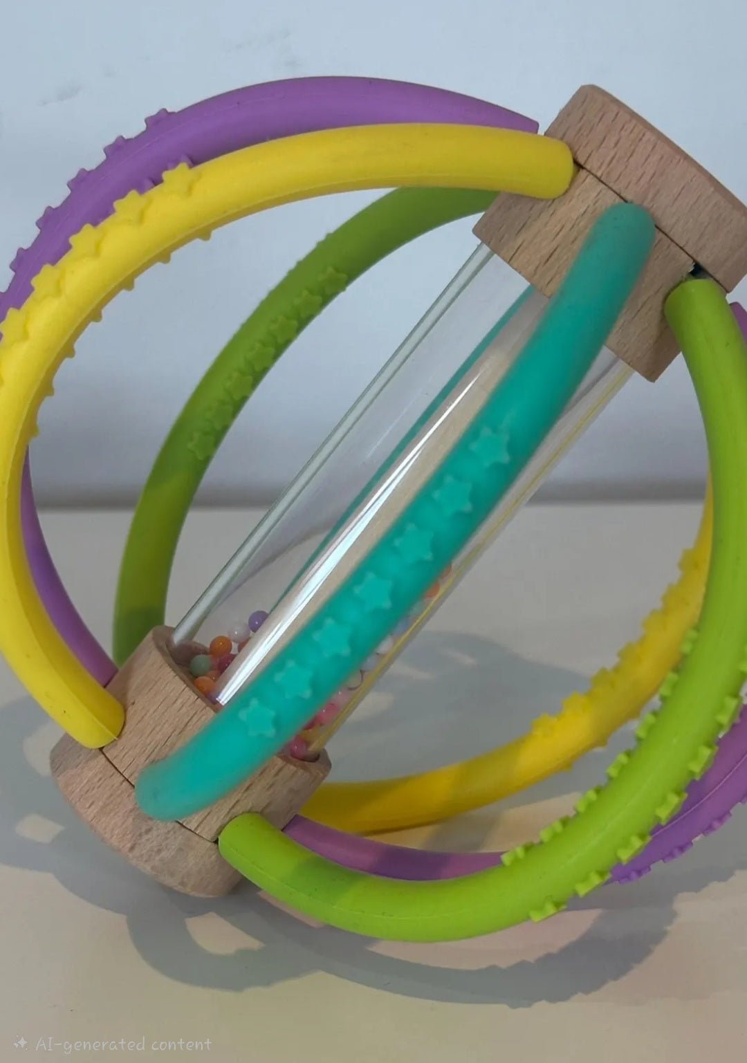 Best Seller! Wooden Rain Drum & Silicone Baby Rattle