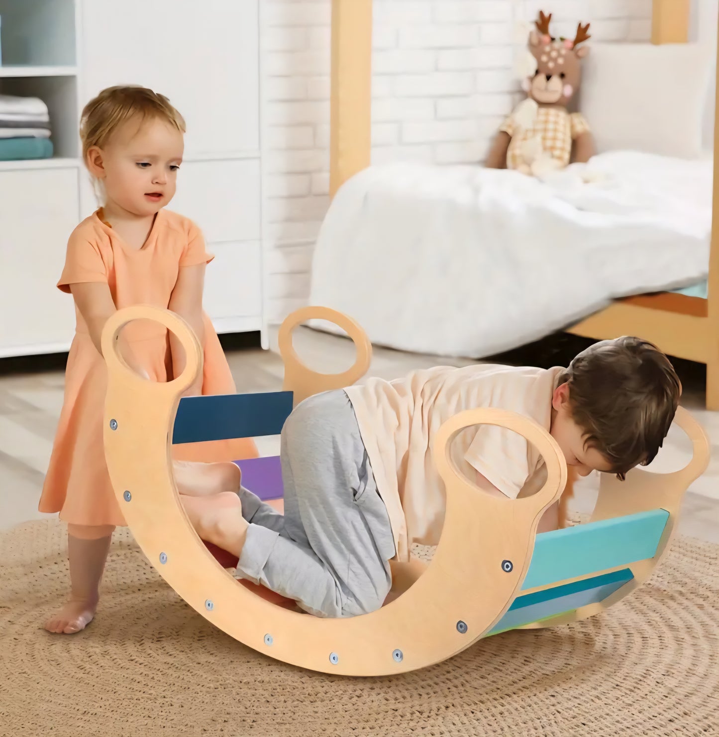 Rainbow Climbing Arch – 4-in-1 Montessori-Inspired Play