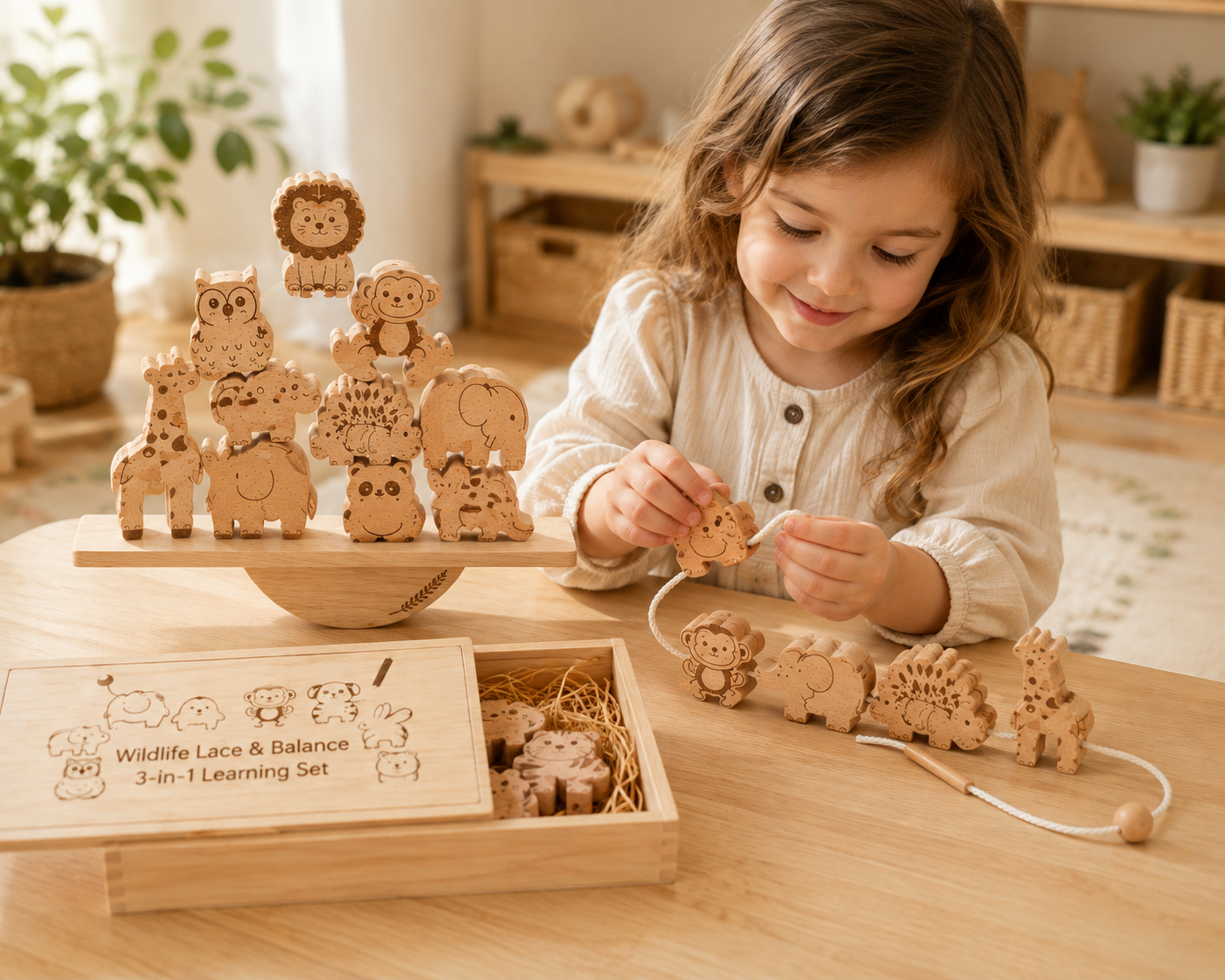 Wildlife Lace & Balance 3-in-1 Learning Set