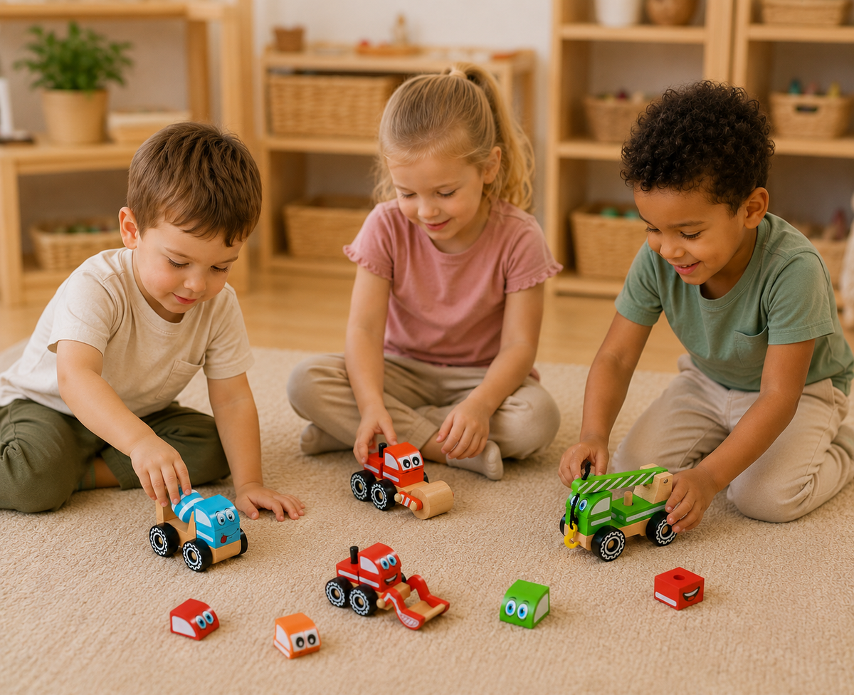 Mix & Build Wooden Construction Vehicles