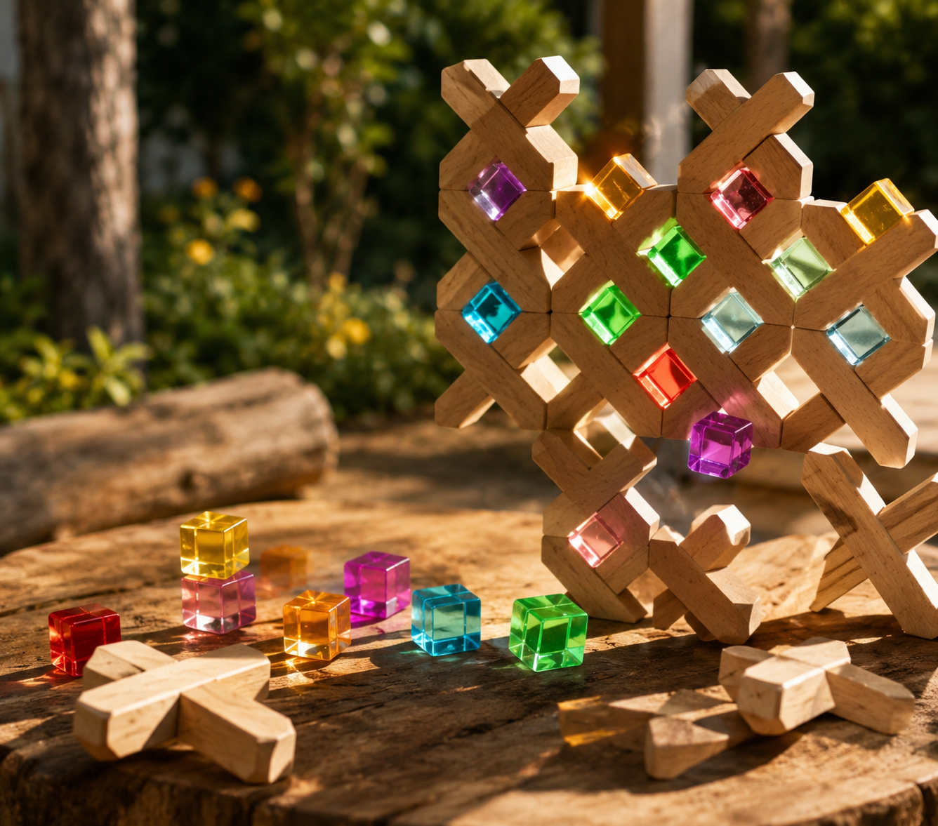 X Blocks with Lucite Cubes