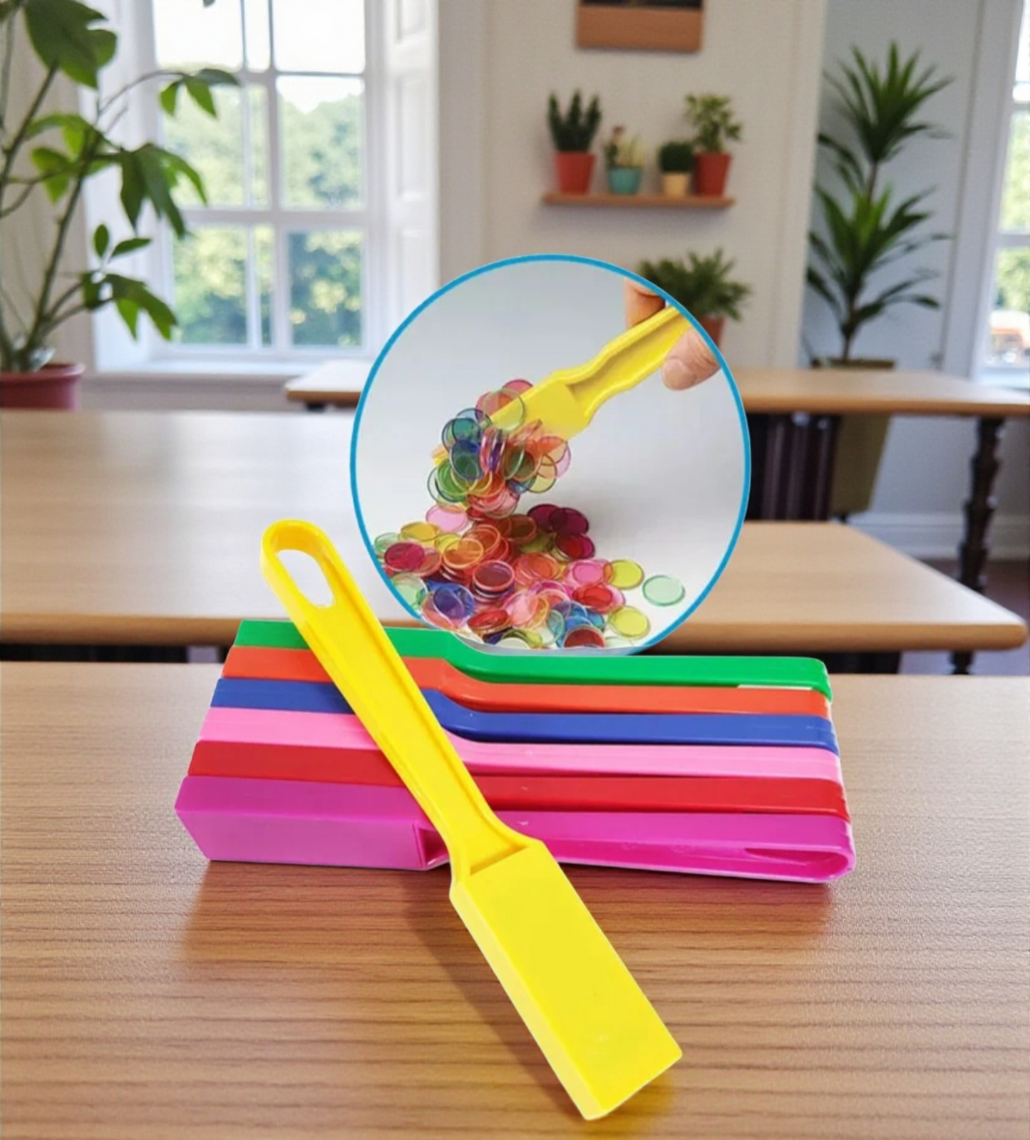 🌈 Magnetic Bingo Chips (150) Set with Wand, Wooden Tray & Screw Top Container