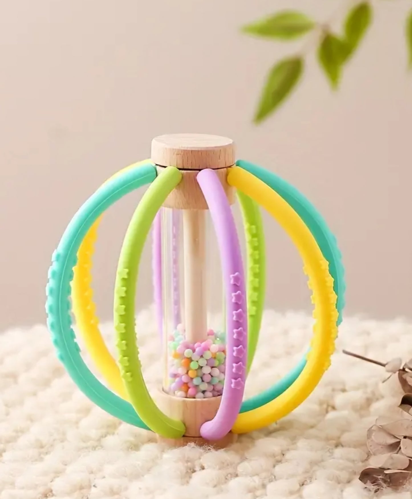 Best Seller! Wooden Rain Drum & Silicone Baby Rattle