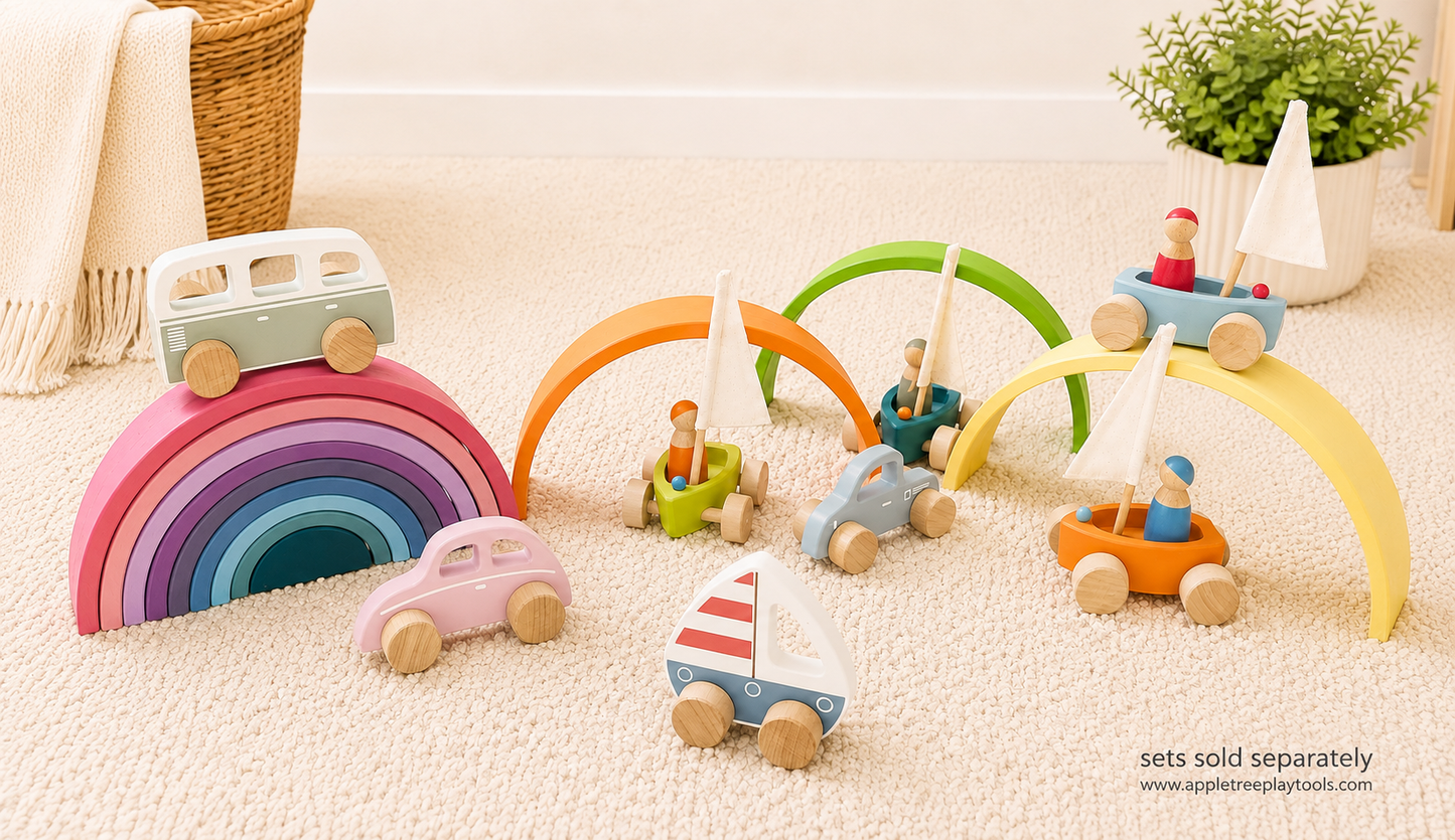 Pastel Giant Wooden Rainbow Stacker