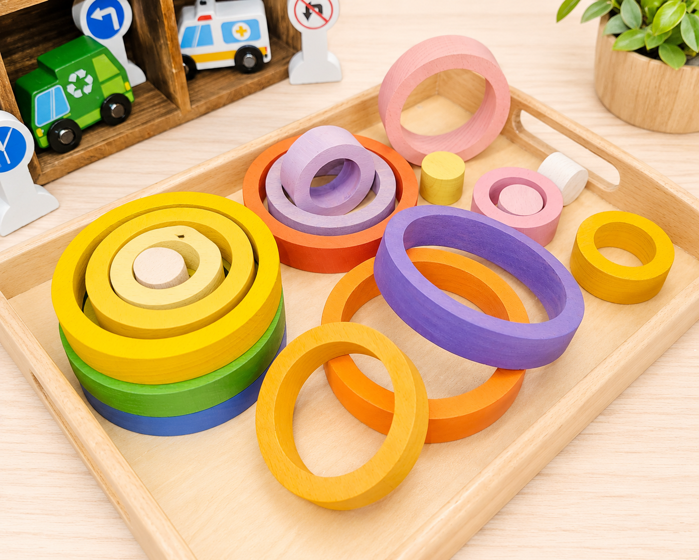 Rainbow Balance Rings – Loose Parts Set