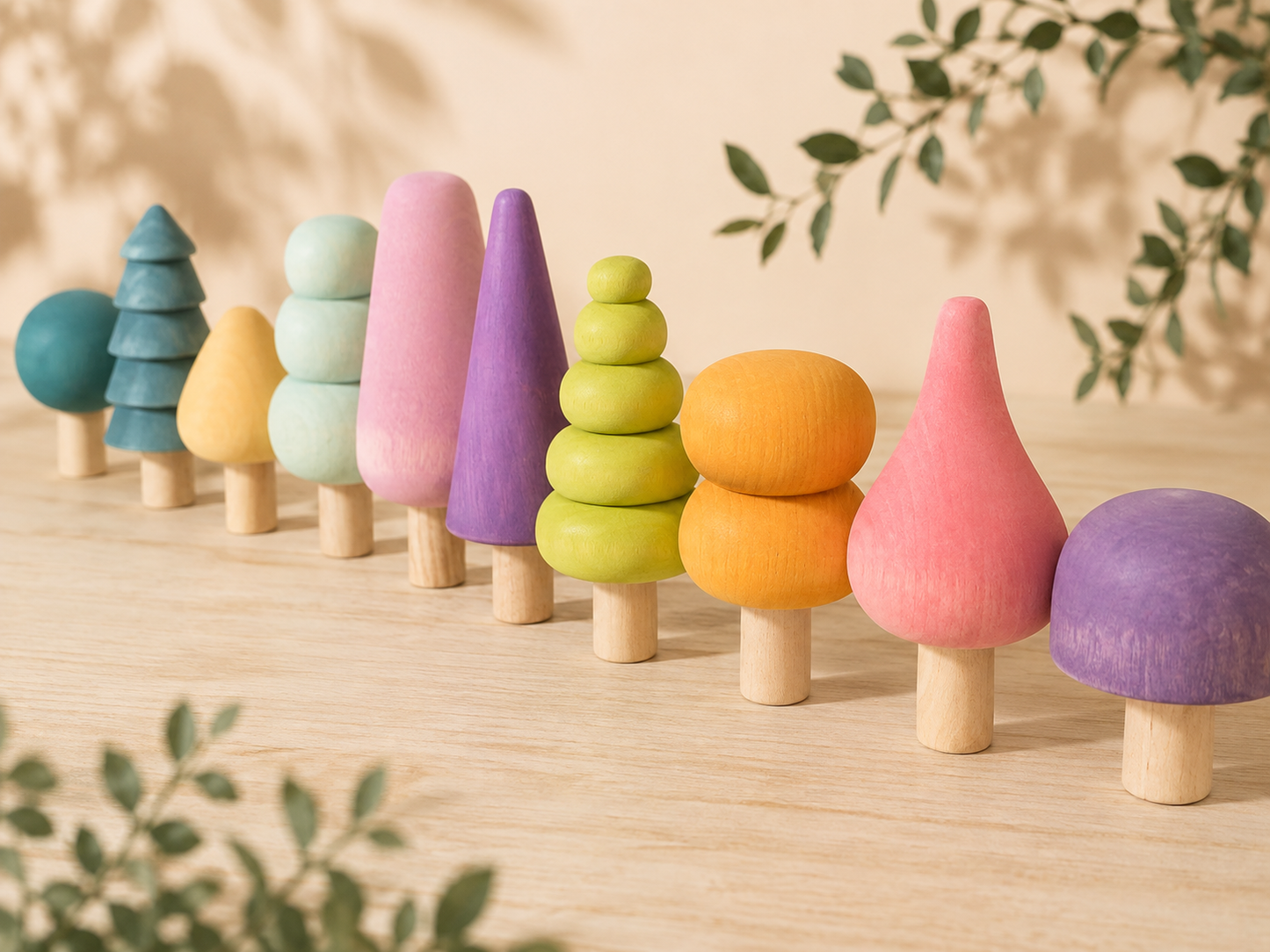 Pastel Trees Set – 12 Pieces