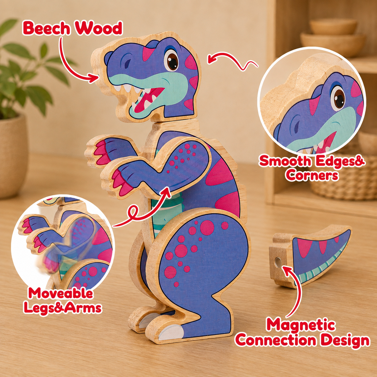 Mix & Build Magnetic Dinosaurs