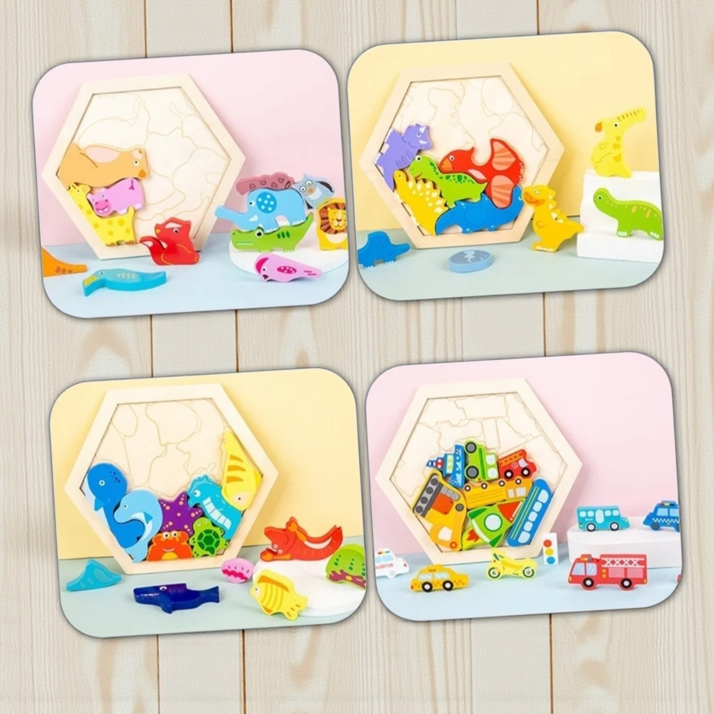 Wooden Hexagon Puzzle Blocks – 3D Logic & Pattern Play