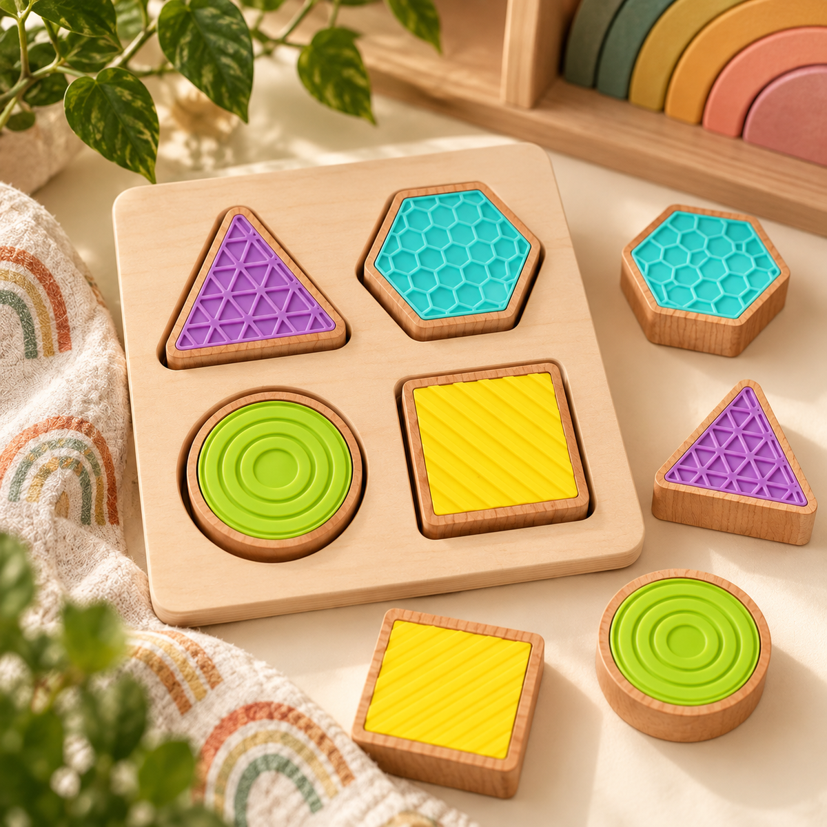 Wooden Sensory Shape Puzzle
