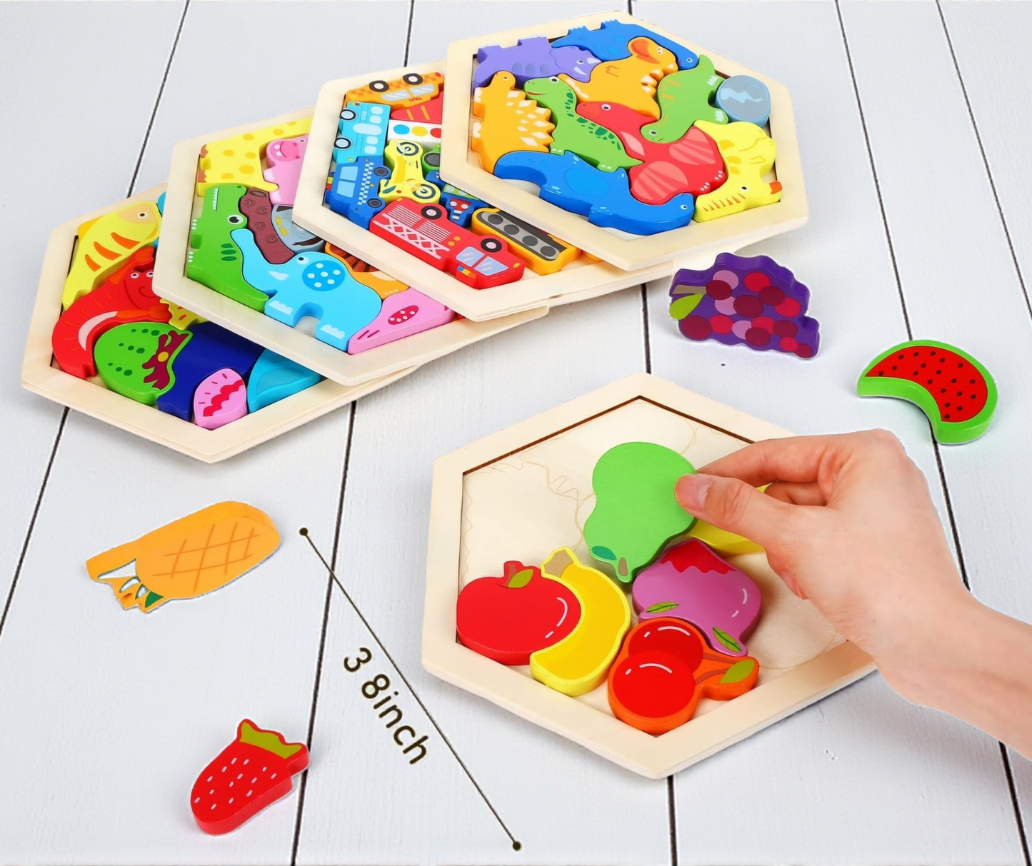 Wooden Hexagon Puzzle Blocks – 3D Logic & Pattern Play