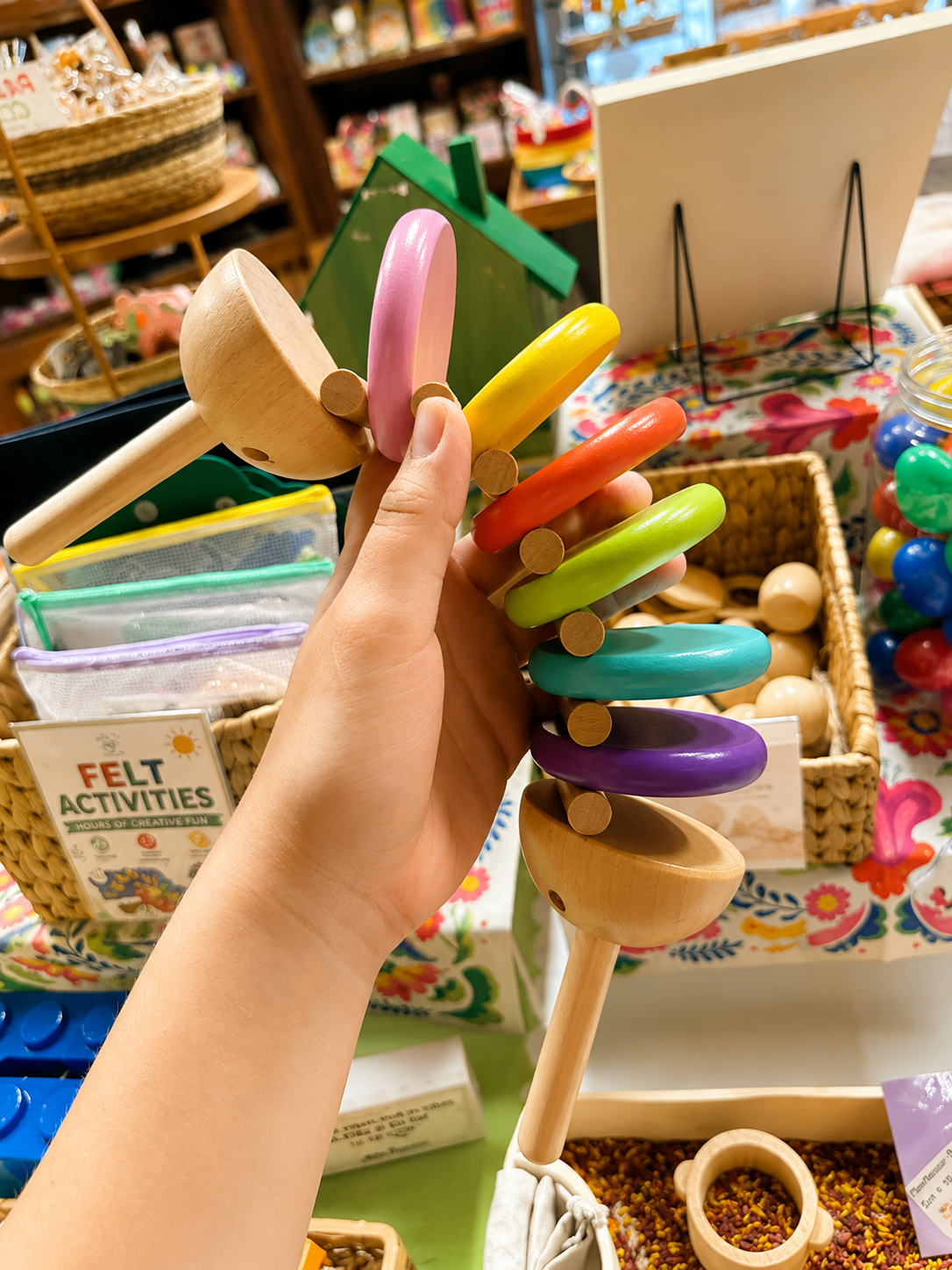 Rainbow Wooden Castanets