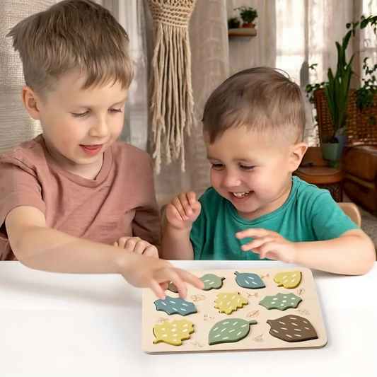 Wooden Leaf Puzzle Board – Montessori Nature Toy