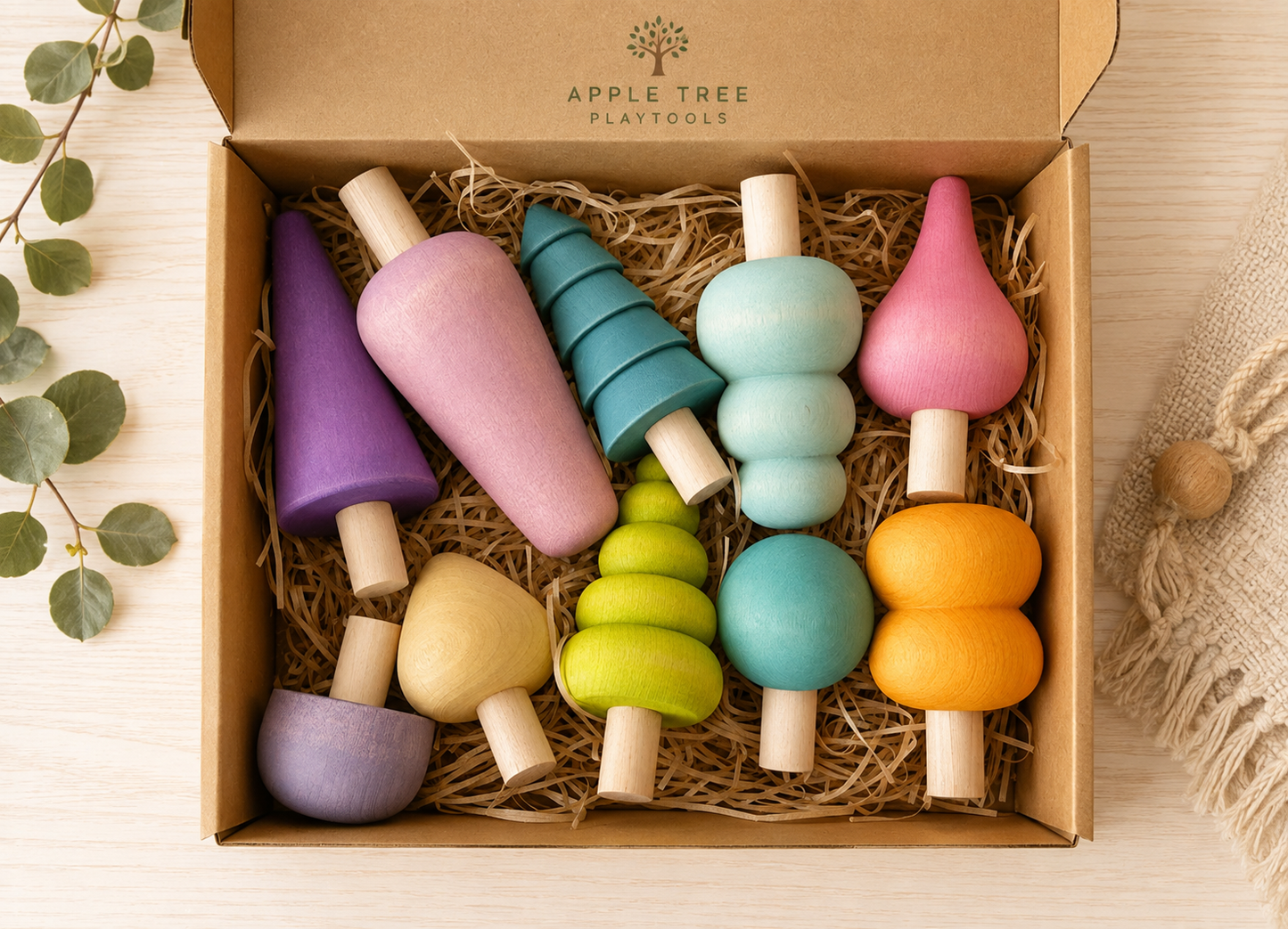 Pastel Trees Set – 12 Pieces