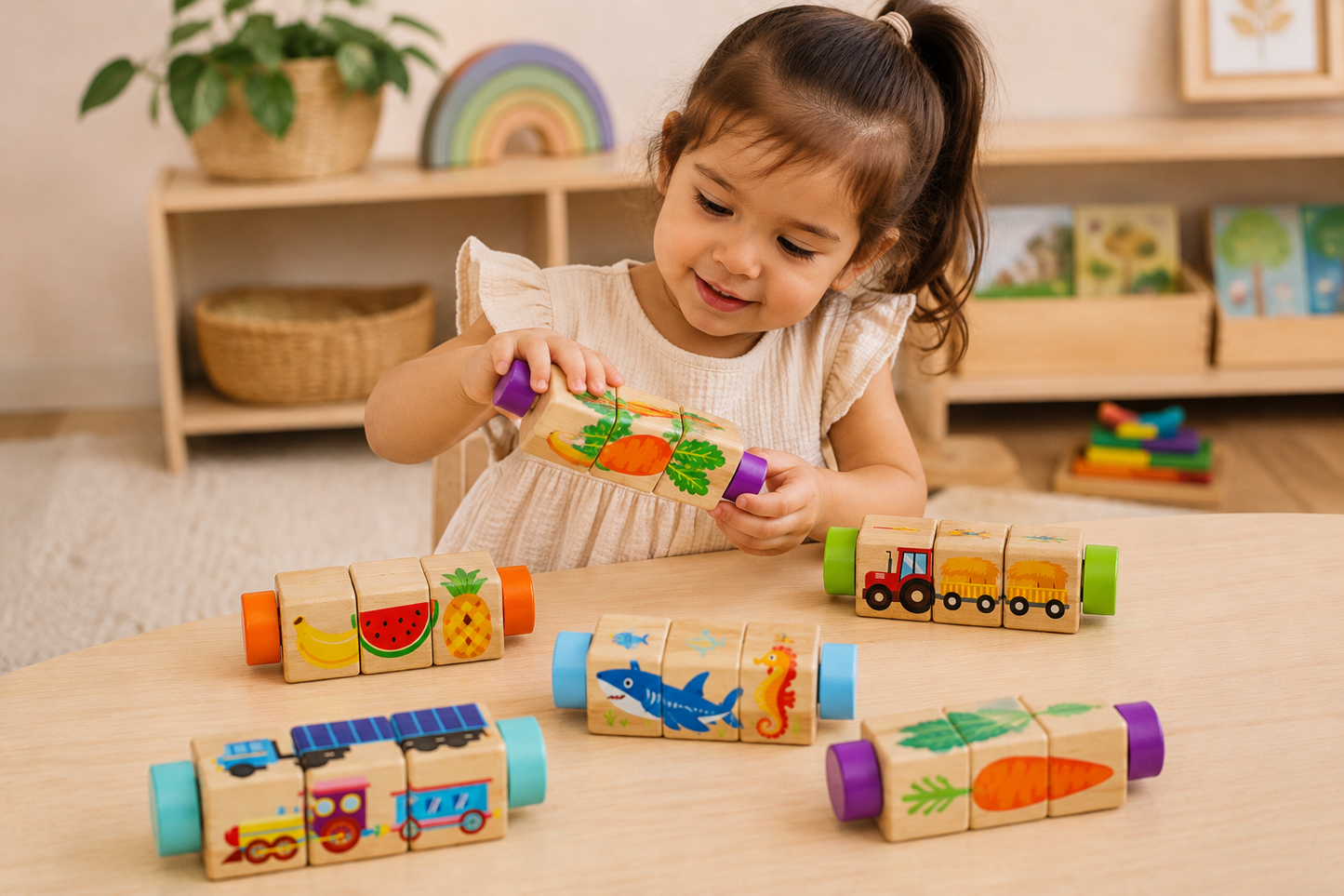 Twist & Match Wooden Puzzle Blocks