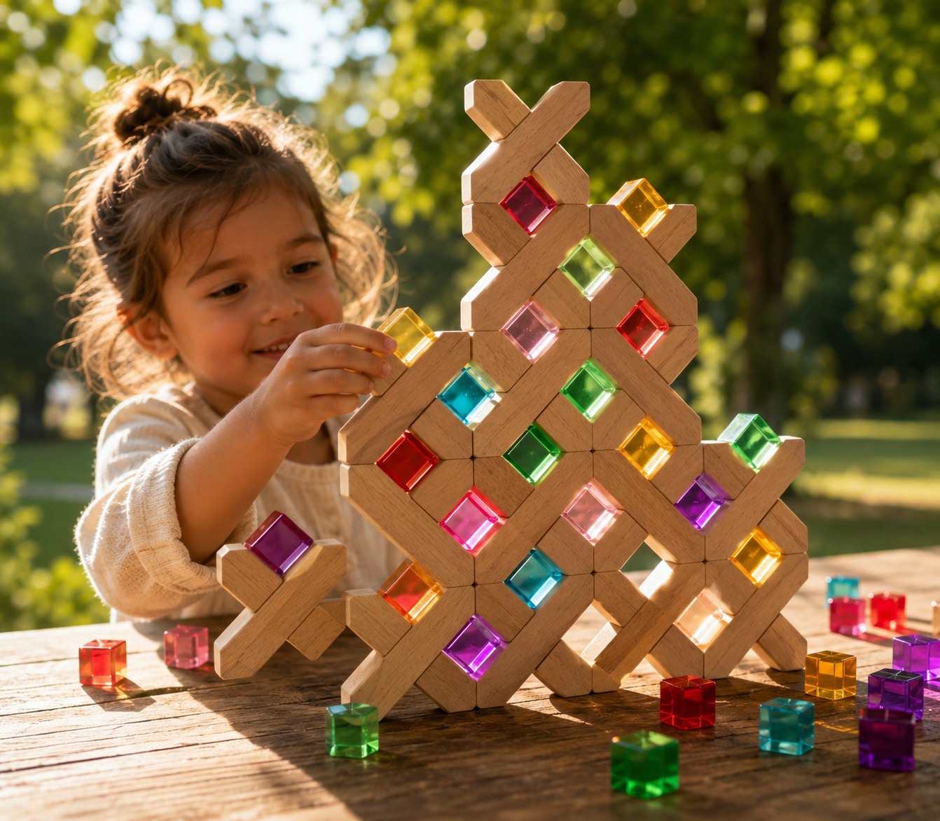 X Blocks with Lucite Cubes
