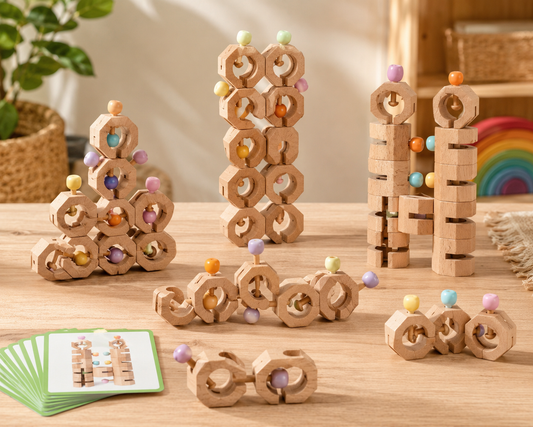 Connect & Create Wooden Building Blocks