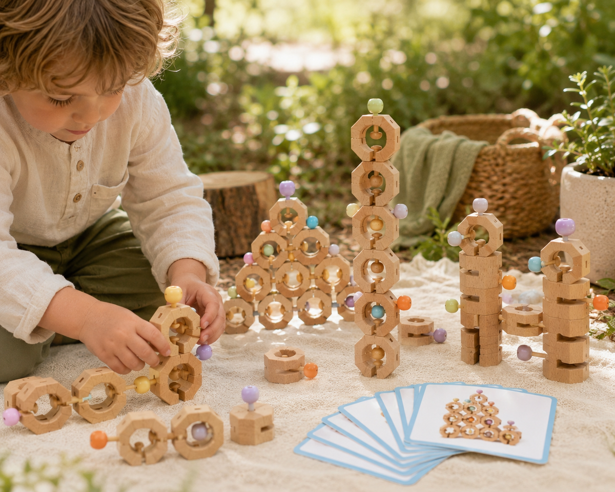 Connect & Create Wooden Building Blocks