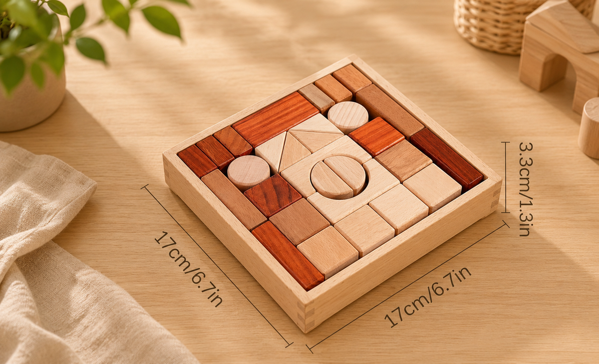 Wooden Tri-Color Blocks Set