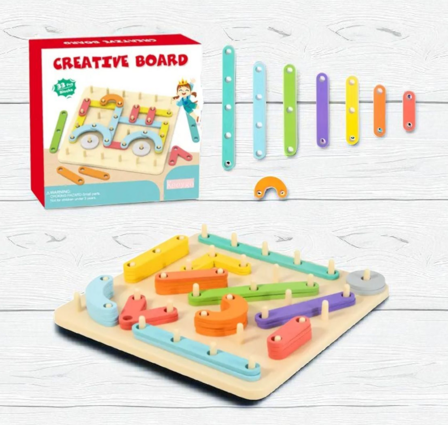 Clearance! Montessori Creative Board – 35-Piece Alphabet & Number Puzzle Set