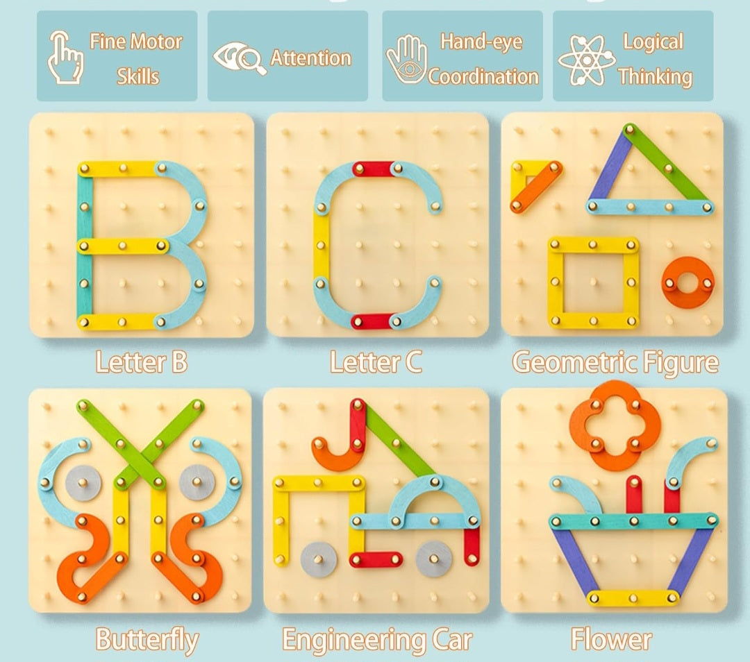 Clearance! Montessori Creative Board – 35-Piece Alphabet & Number Puzzle Set