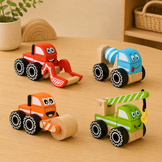 Mix & Build Wooden Construction Vehicles