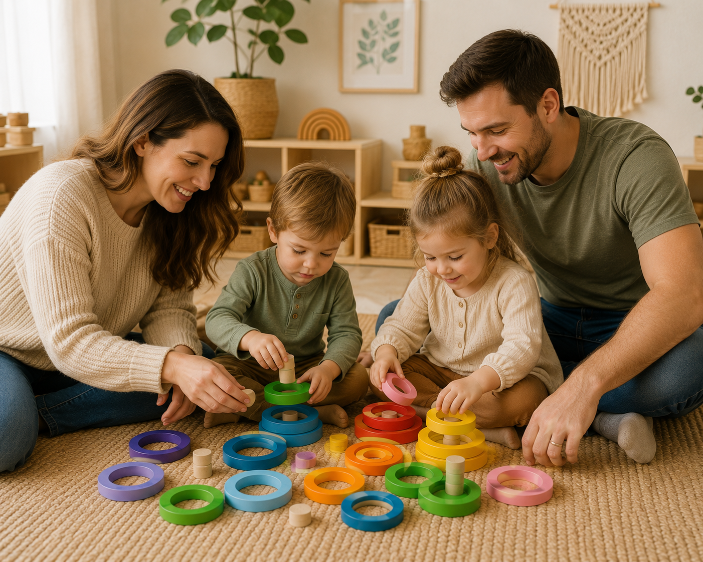 Rainbow Balance Rings – Loose Parts Set