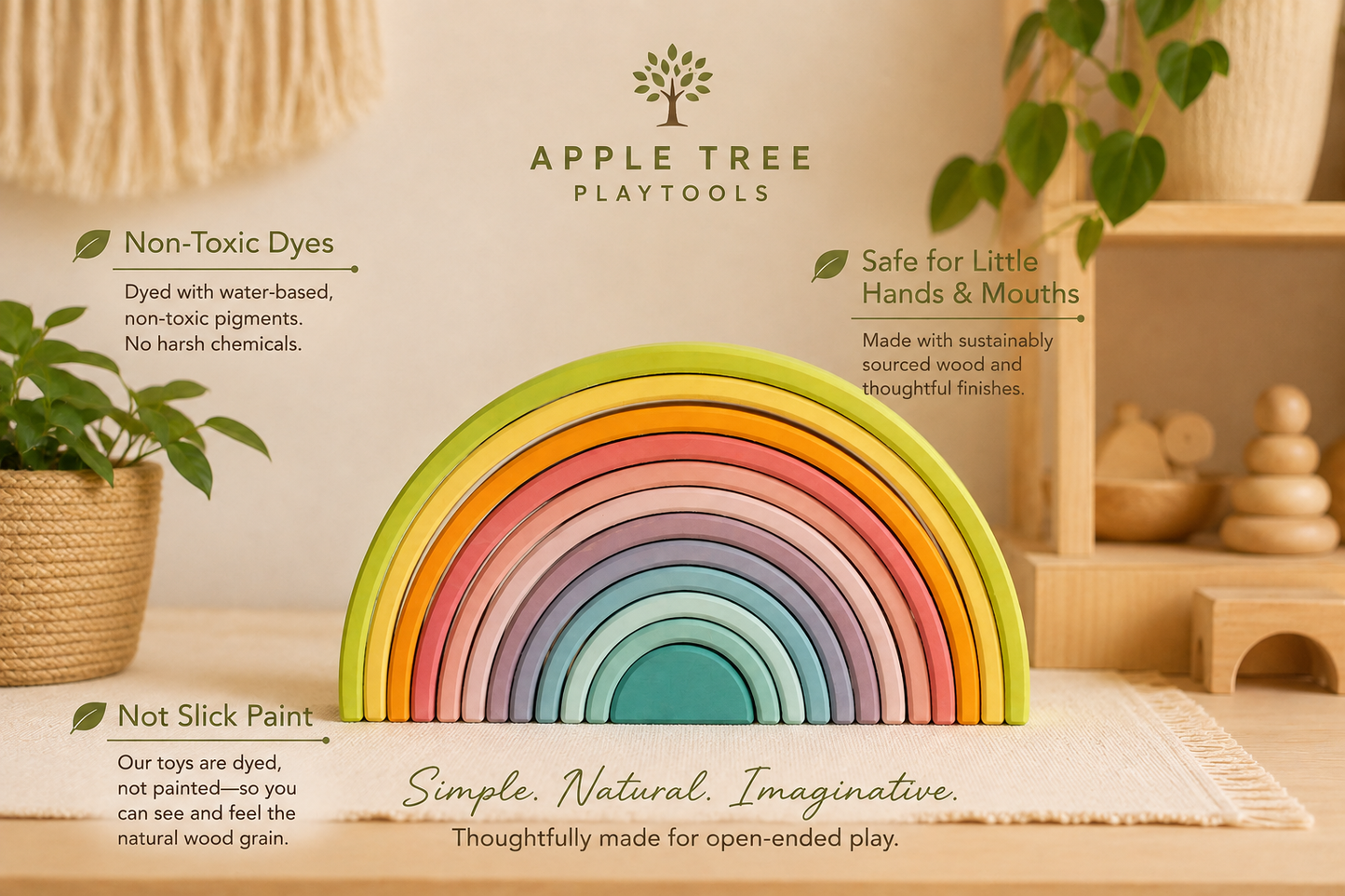 Pastel Giant Wooden Rainbow Stacker